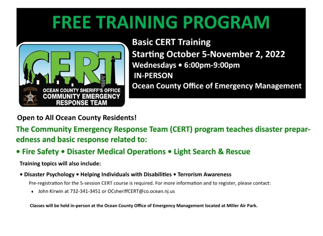 CERT Training Flyer