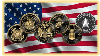 Six military branches and their logos