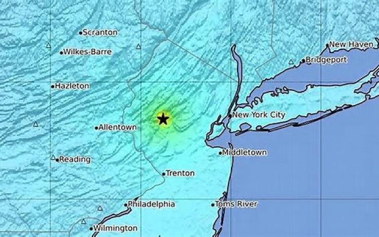 Earthquake map NJ