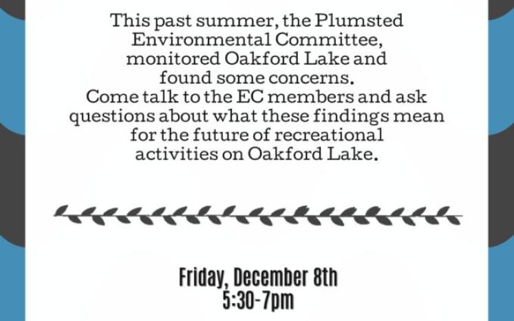 Environmental Committee handout regarding Oakford Lake  harmful algae blloom monitoring