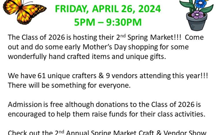 NEHS Craft & Vendor Fair flyer