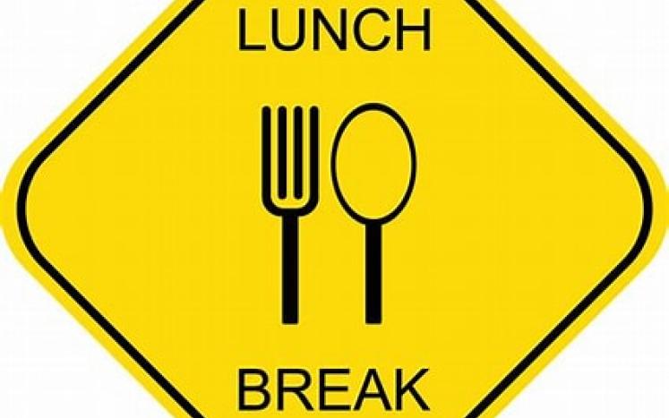 Lunch break road sign