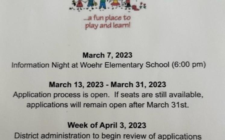 Preschool Information Sheet 